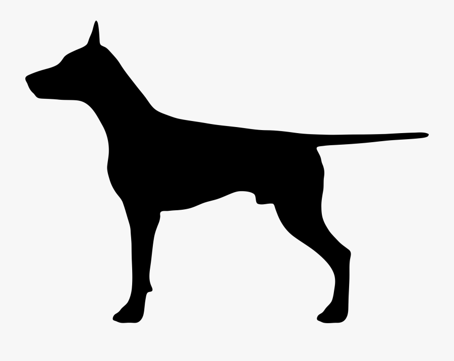 Transparent Dog And Cat Silhouettes Clipart - Silueta Perro Doberman, Transparent Clipart