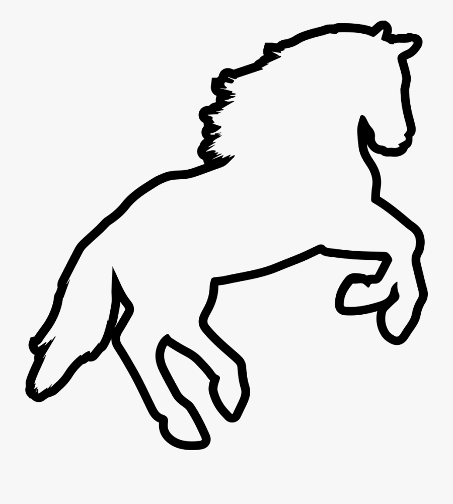 Mustang Dog Silhouette Rearing Clip Art - Horse Outline Png, Transparent Clipart