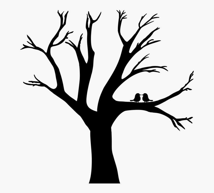 Transparent Love Birds In Tree Clipart - Silhouette, Transparent Clipart