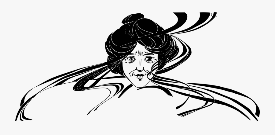 Art,monochrome Photography,headgear - Creepy Old Lady Clipart, Transparent Clipart