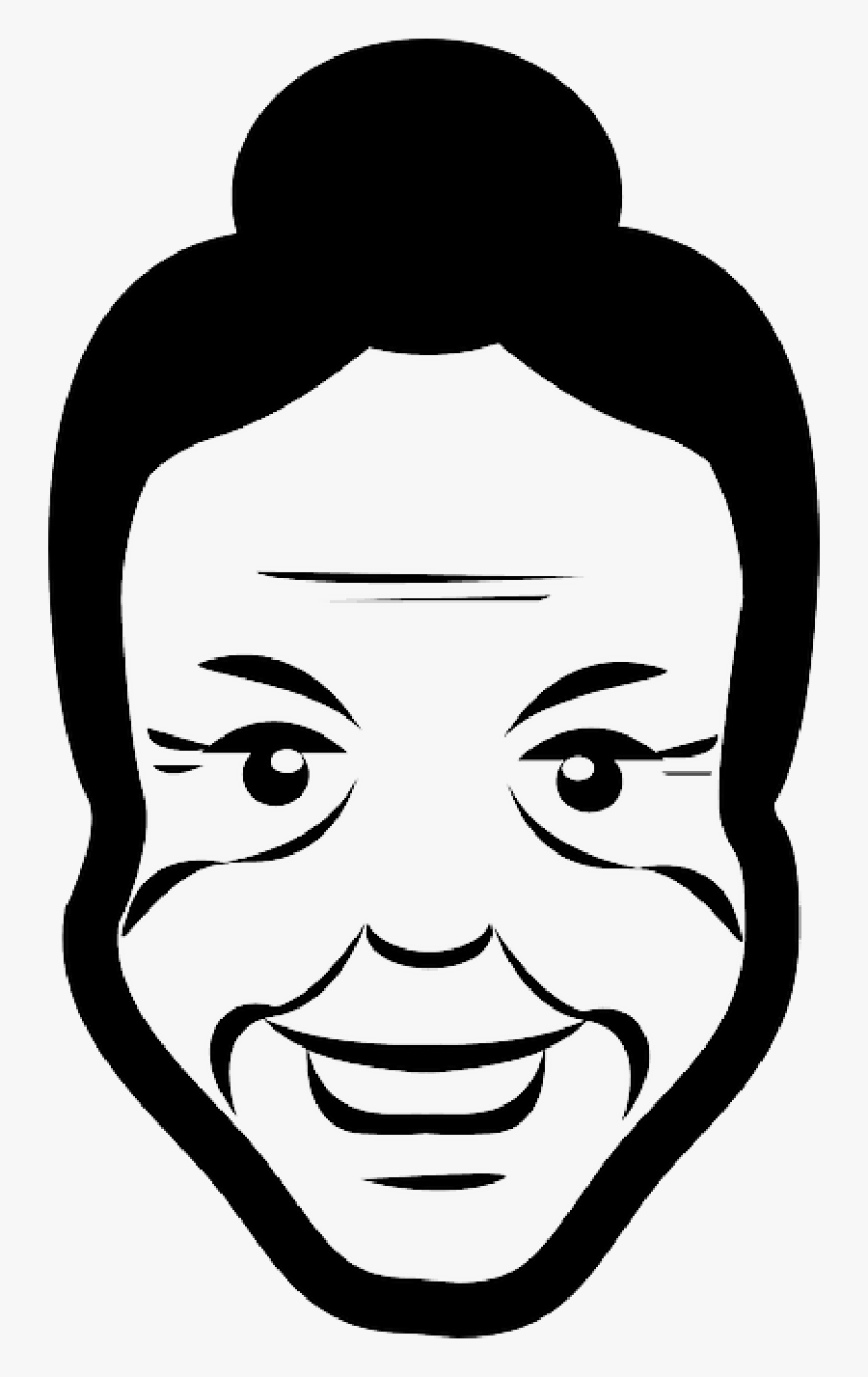 Old Woman Face Clipart Black And White , Png Download - Old Woman Face Clipart, Transparent Clipart