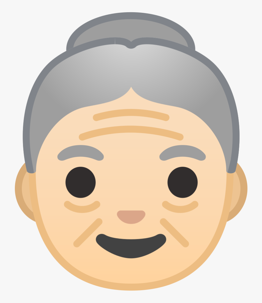 Light Skin Tone Icon - Old Woman Emoji, Transparent Clipart