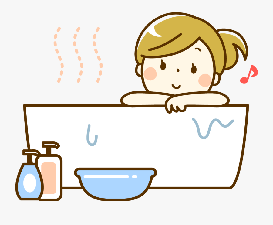 Bathing - お 風呂 に 入る, Transparent Clipart