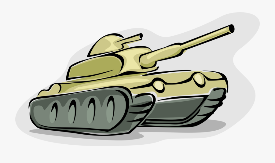 Vector Illustration Of Military Armoured Fighting Tank - Tank, Transparent Clipart