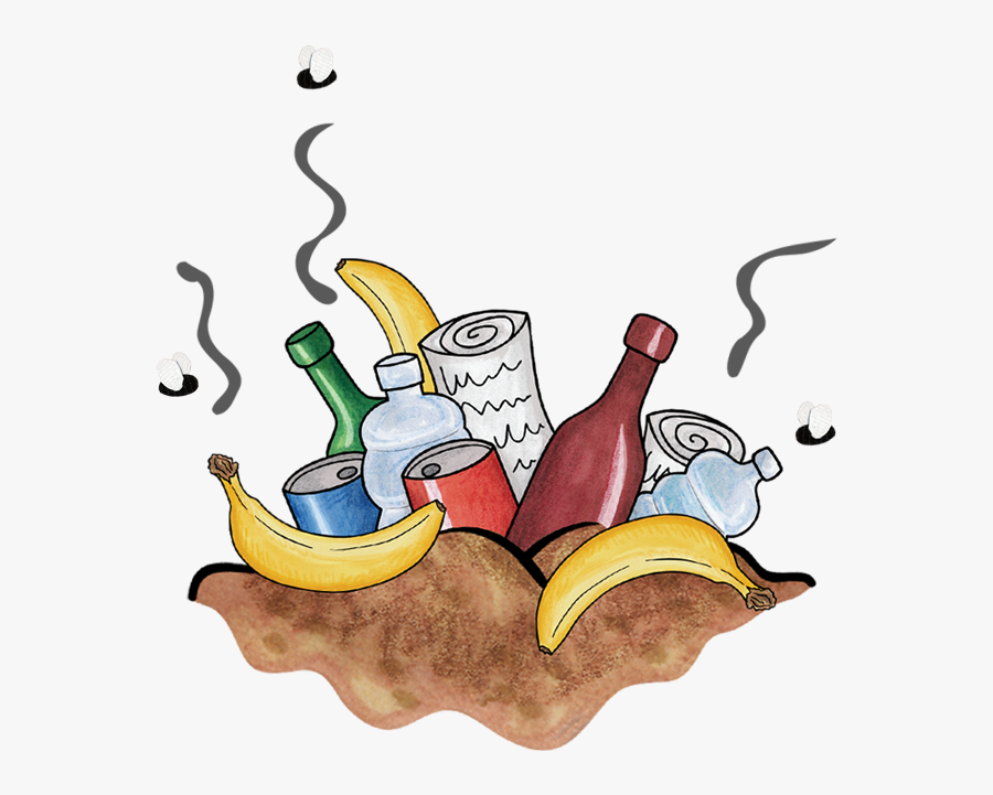 Transparent Banana Slug Clipart - Food Waste Landfill Cartoon, Transparent Clipart