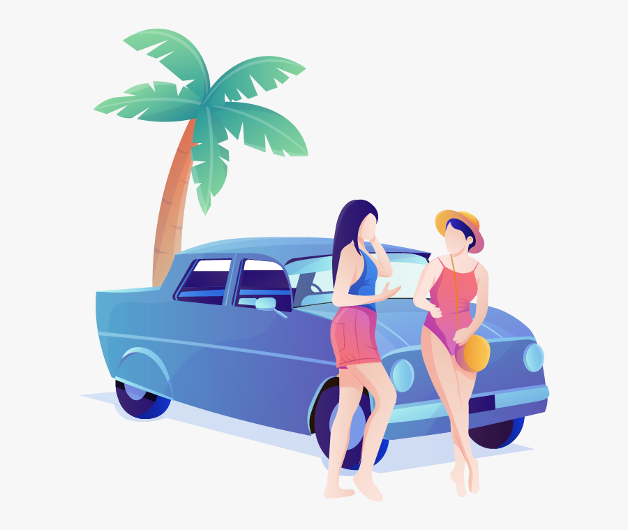 Car - Travel Website Illustration, Transparent Clipart