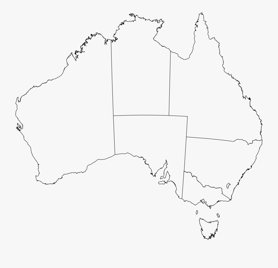 Simplistic Australian Map Outline Clipart Australia - Australia Map Free Vector, Transparent Clipart