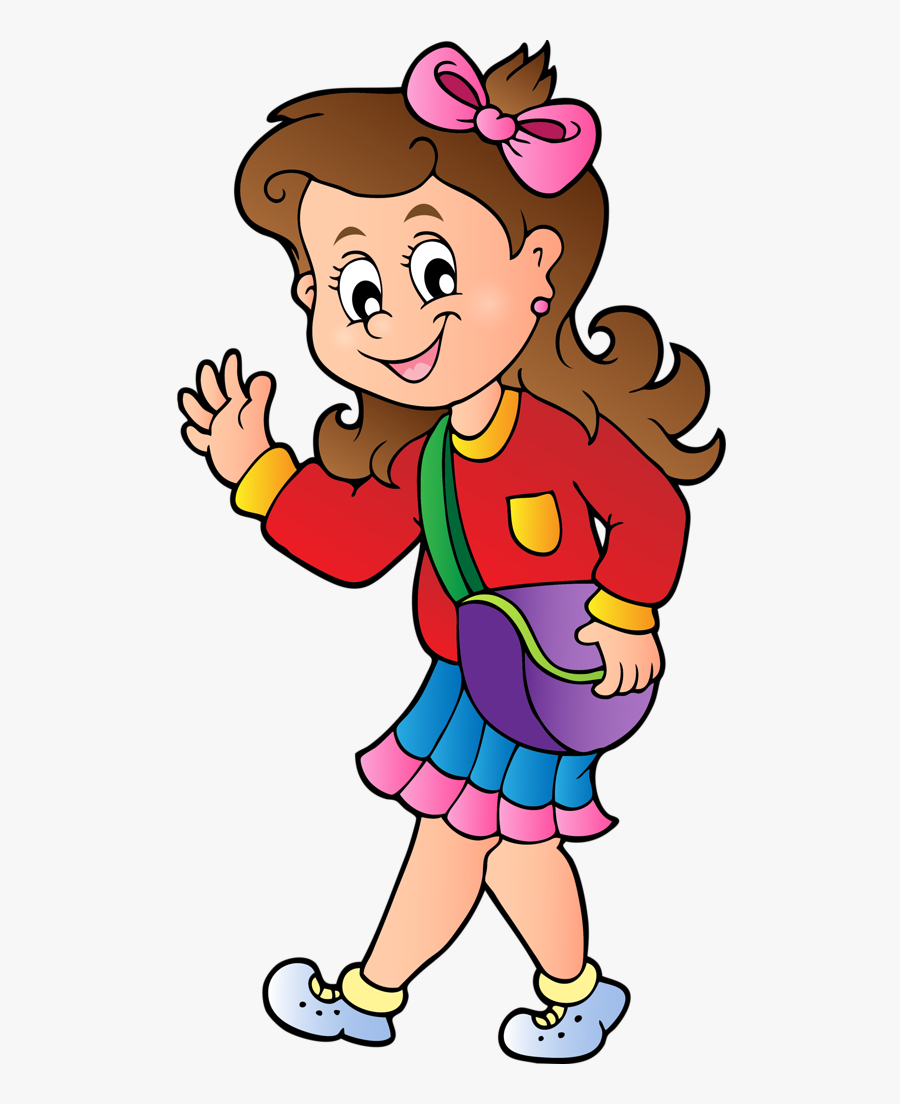 Escola & Formatura School Timetable, School Clipart, - Girl Walking To School Clipart, Transparent Clipart