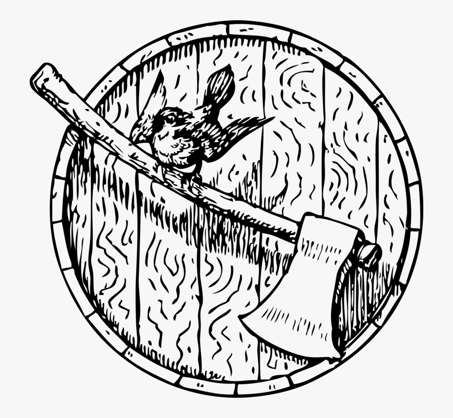 Line Art,art,visual Arts - Axe With Sparrow, Transparent Clipart