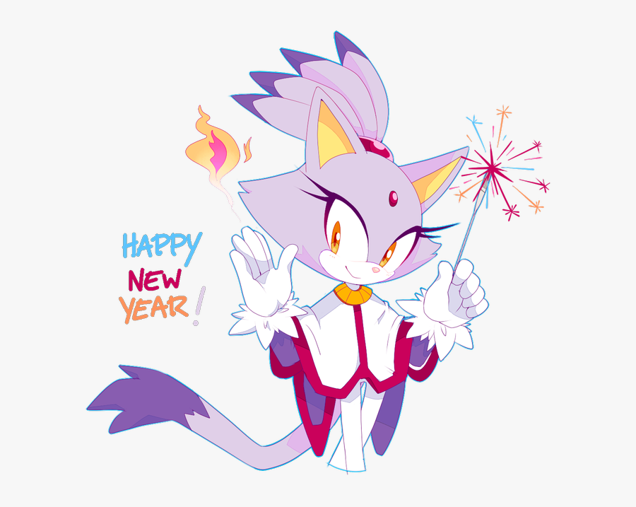 Happy New Year White Pink Mammal Vertebrate Purple - Happy New Year Sonic, Transparent Clipart