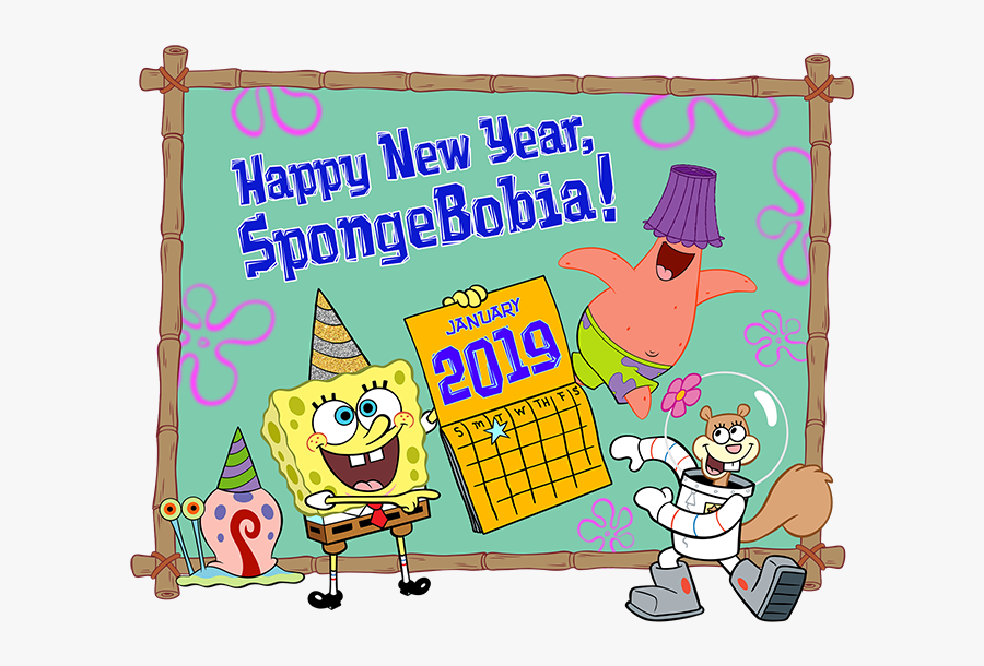 Encyclopedia Spongebobia - Spongebob New Year 2019, Transparent Clipart