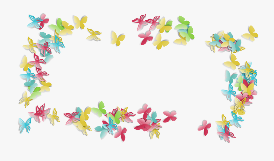 Transparent Colorful Png - Schmetterling Rahmen Clipart Free, Transparent Clipart