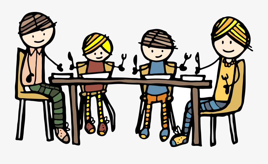 Eating Clipart Transparent Png - Family At Table Clipart, Transparent Clipart