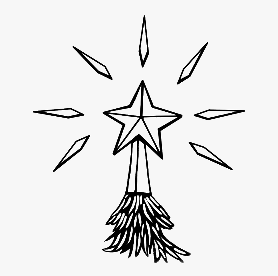 Coloring Pictures Shine Christmas Star Coloring Pages - Line Art, Transparent Clipart