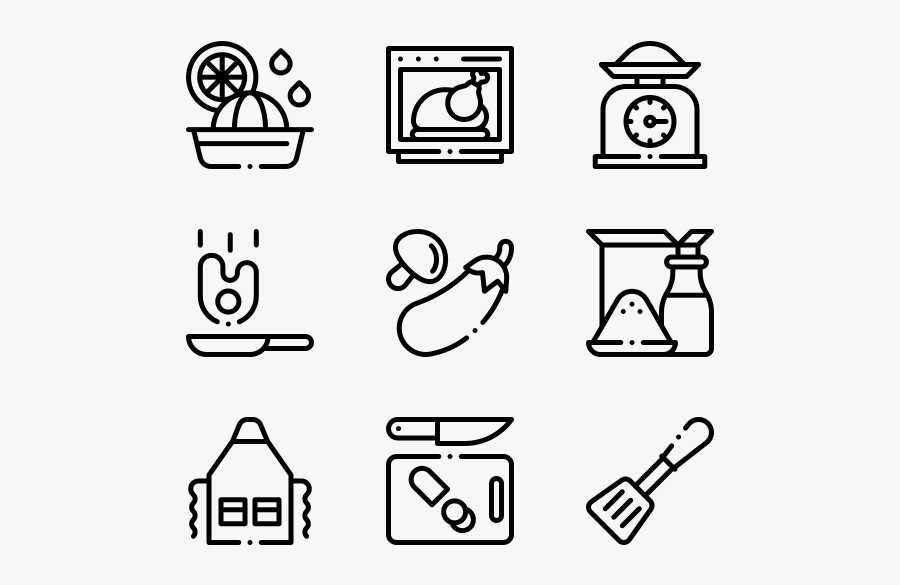 Cooking - Pixel Icons, Transparent Clipart