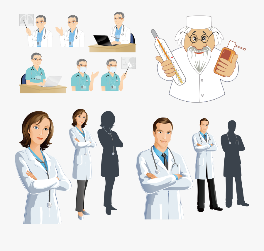 Physician Clip Art - Male And Female Doctors, Transparent Clipart