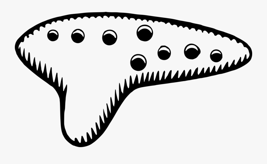 Flute Black And White Clipart - Zelda Ocarina Black And White, Transparent Clipart