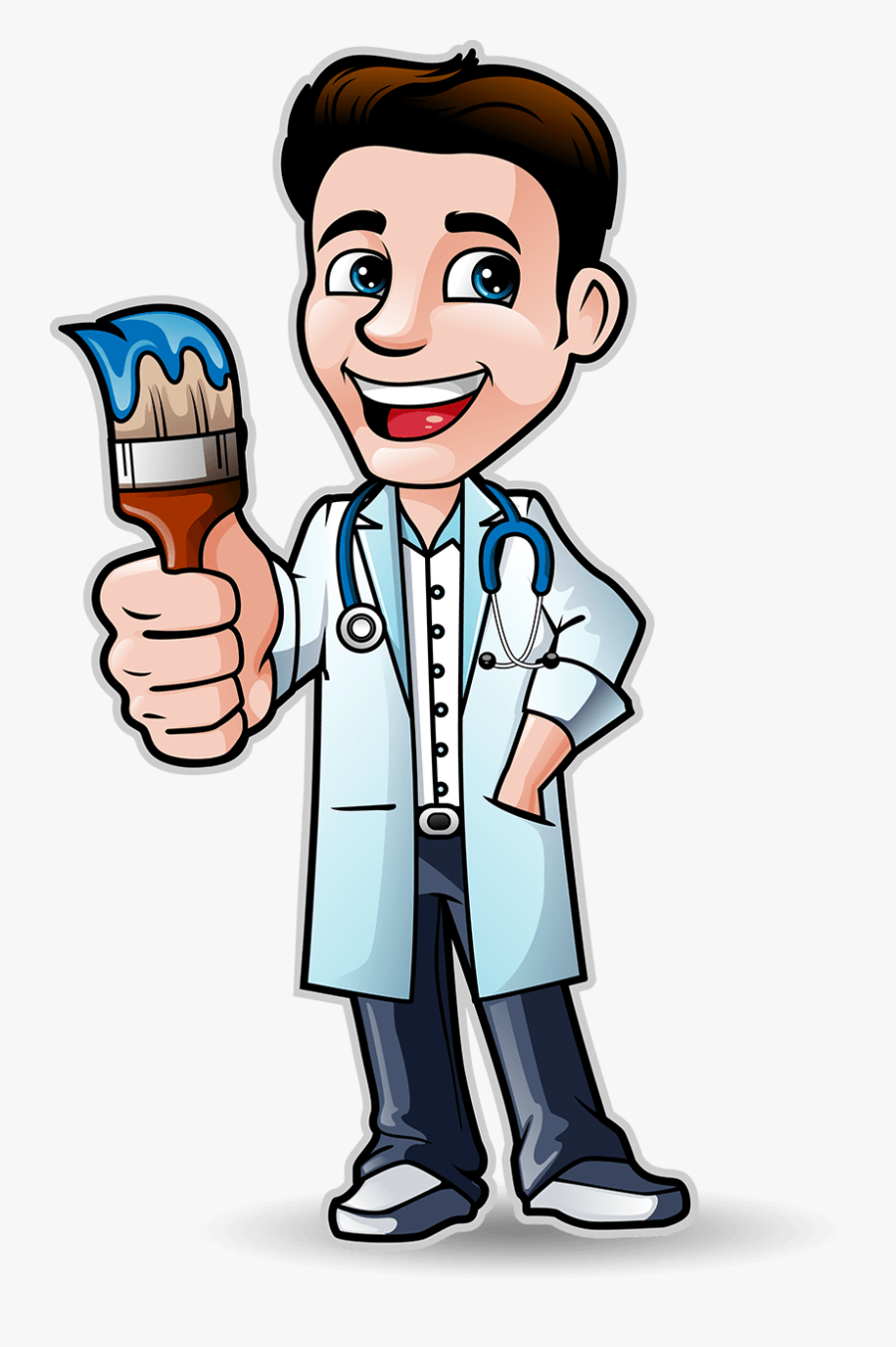 Dr Paint Mascot - Doctor Paint, Transparent Clipart