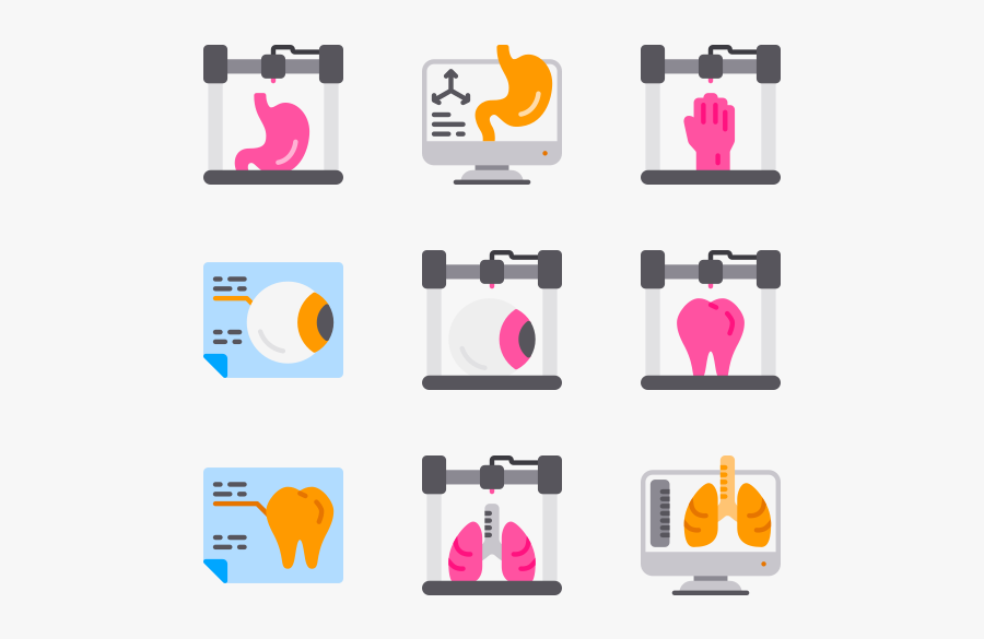3d Print Human Organ, Transparent Clipart