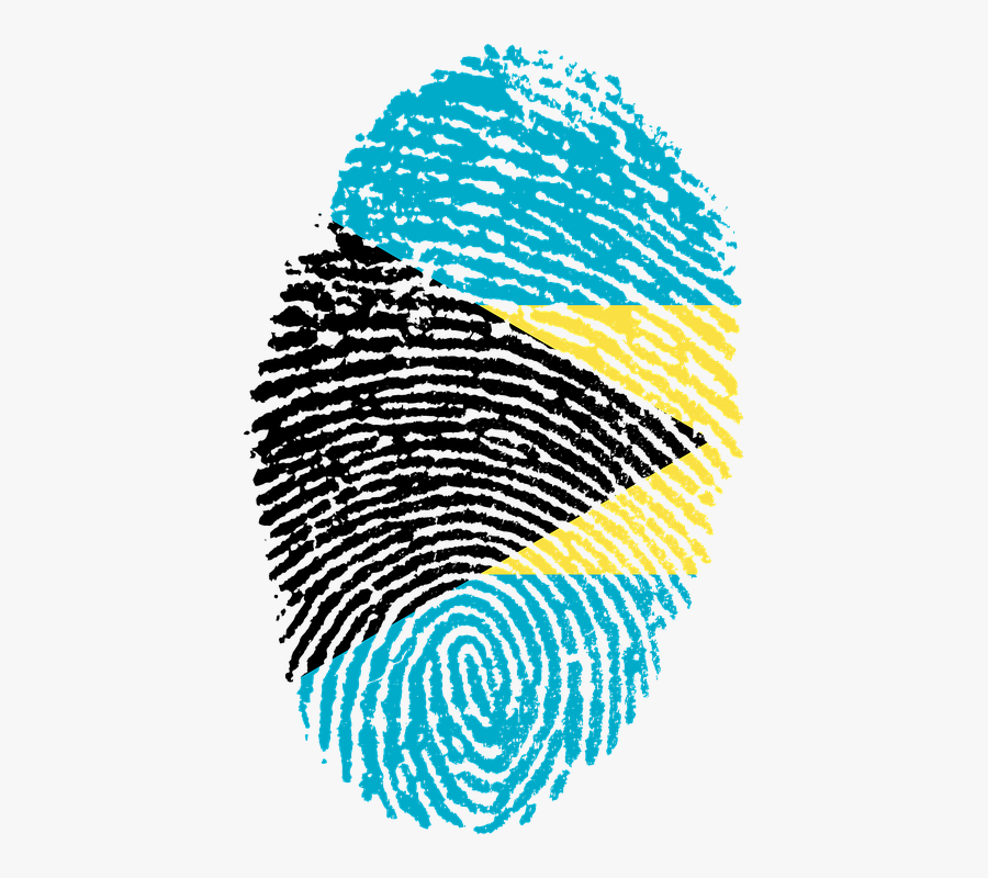 Bahamas Flag Fingerprint, Transparent Clipart