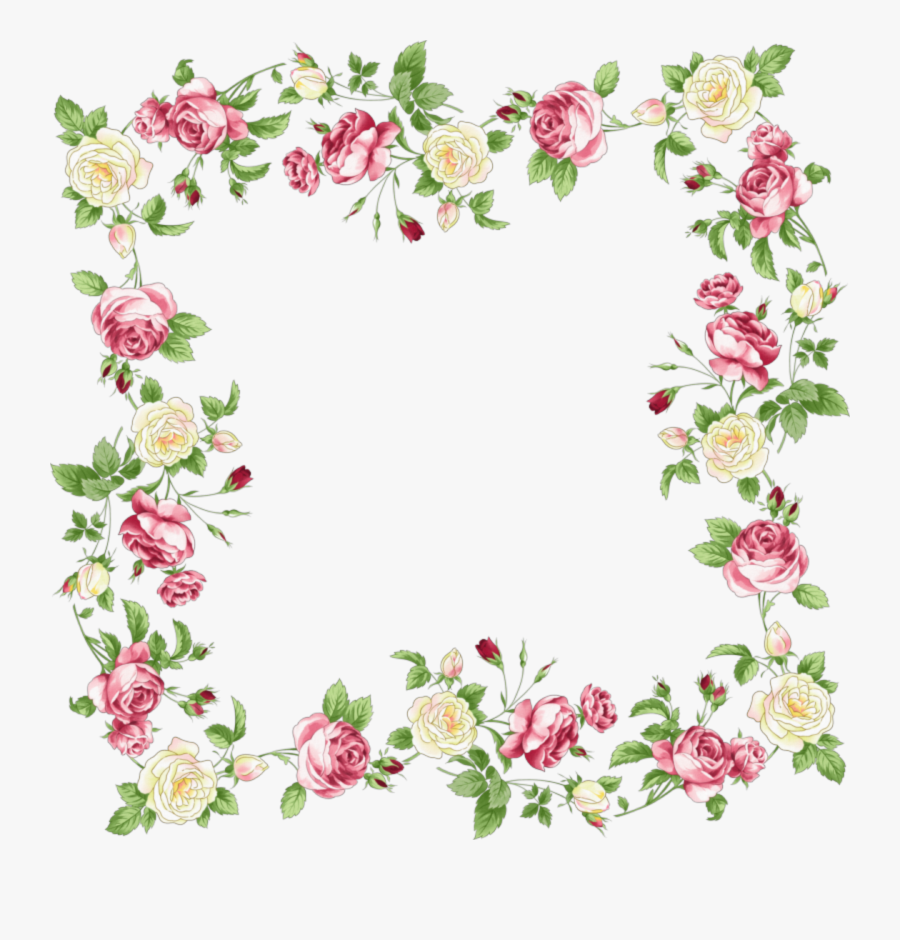 Vintage Flower Border Png - Transparent Background Flower Border, Transparent Clipart