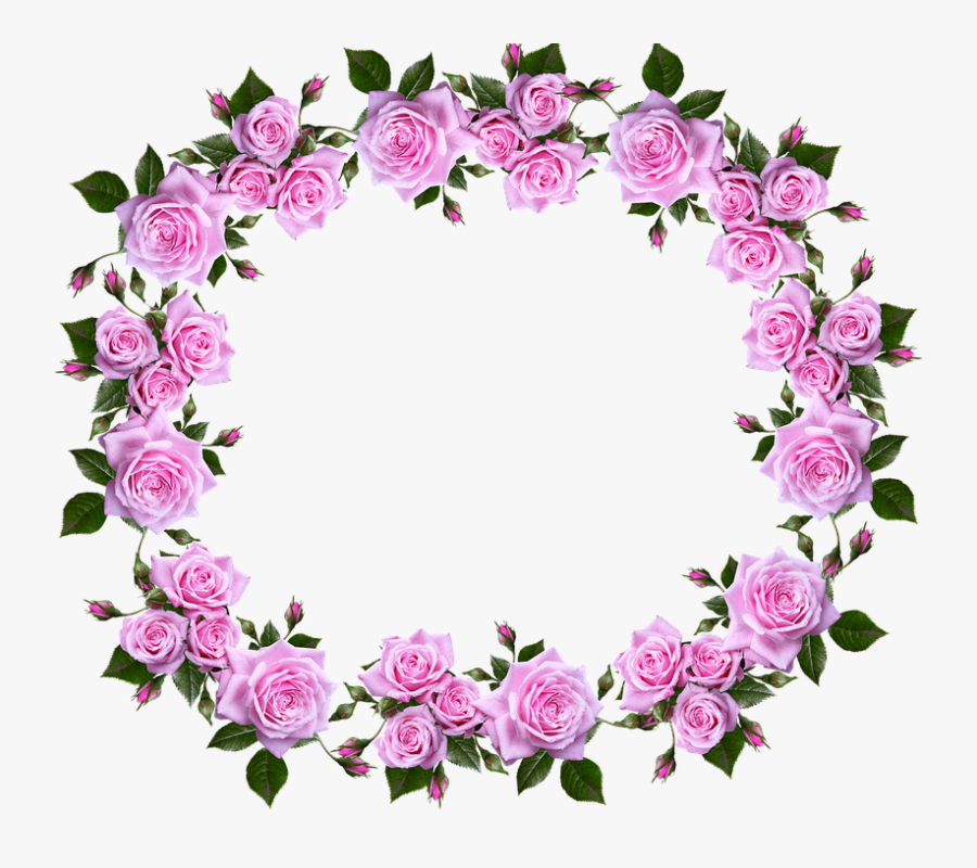 Frame, Border, Floral, Roses, Decorative - Flower Rose Border Frame Design, Transparent Clipart