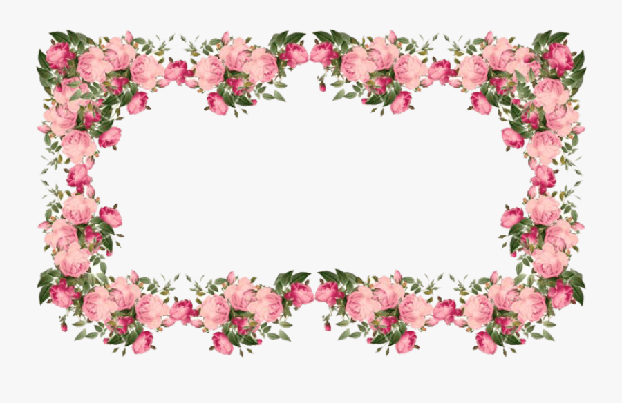 Pink Floral Border Png Free Download - Flower Border Transparent Background, Transparent Clipart