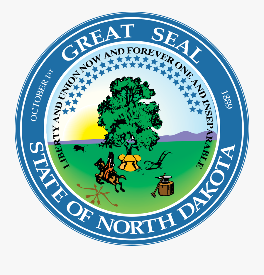 North Dakota State Flag And Seal, Transparent Clipart