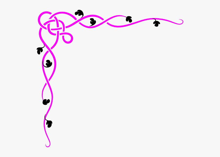 Pink - Rose - Border - Clip - Art - Christmas Clip Art Borders, Transparent Clipart
