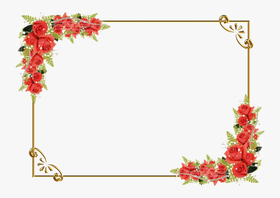 Rose Flower Border Drawing Red Png Image High Quality - Border Design Flowers Background, Transparent Clipart