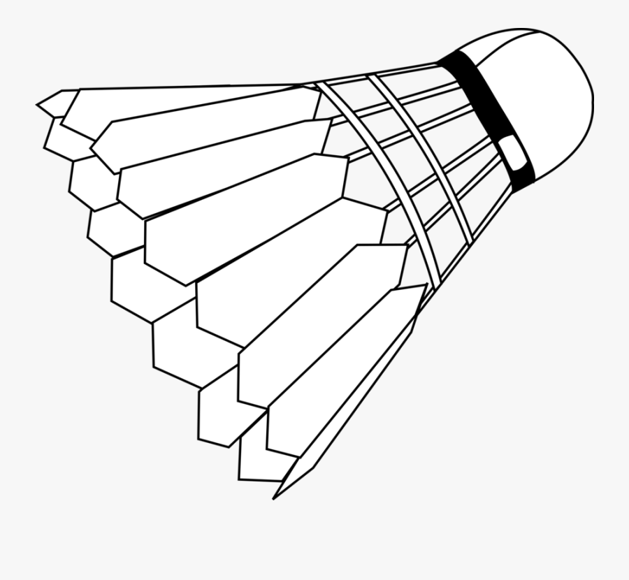 Line Art,angle,area - Badminton Birdie Clip Art, Transparent Clipart