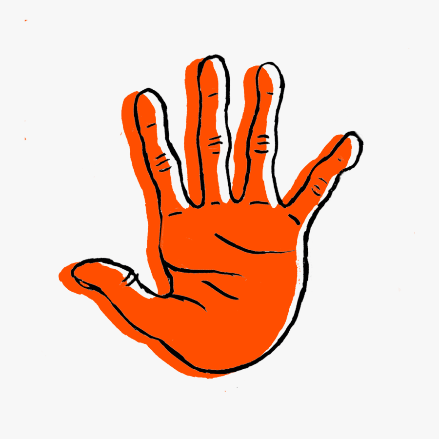 Stop Hand - Open Palm Hand Art, Transparent Clipart