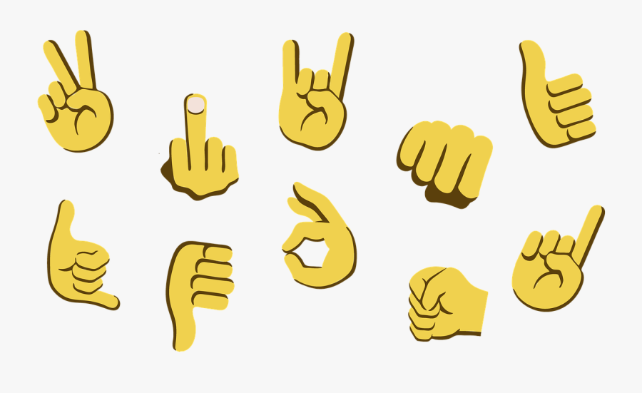 Emojis, Hands, Symbols, Sign, Signals, Fingers, Yellow - Whatsapp Hand, Transparent Clipart