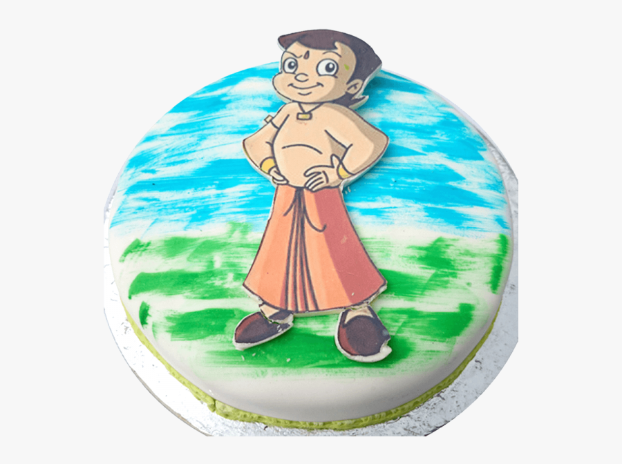 Chota Bheem - Chota Bheem Face Cake, Transparent Clipart