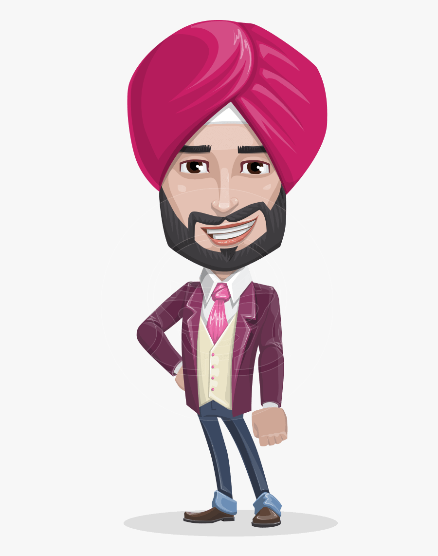 Transparent Sikh Turban Clipart - Turban Guy Png Cartoon, Transparent Clipart