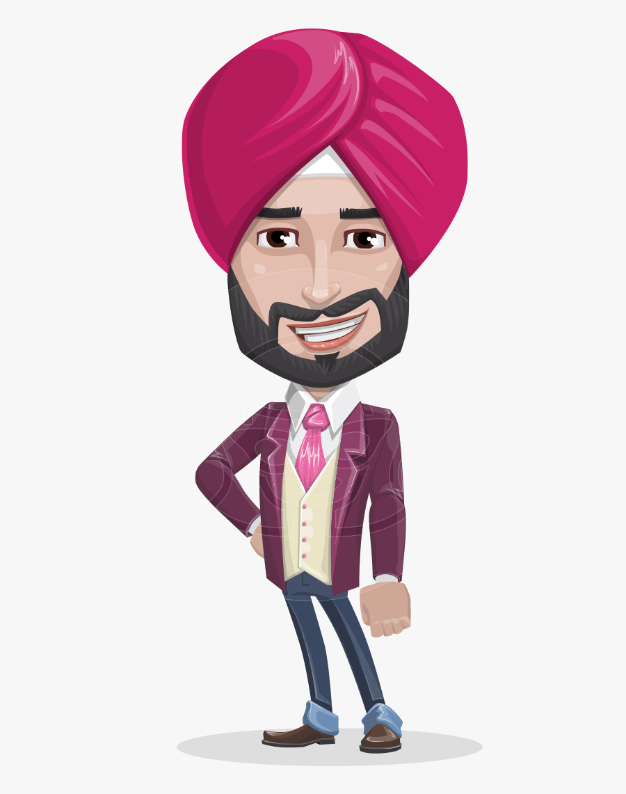 Transparent Sikh Turban Clipart - Turban Guy Png Cartoon , Free