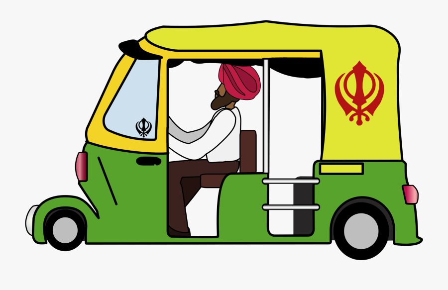 Graphic, India, Auto Rickshaw, Delhi, Khanda, Turban - Autorickshaw Clipart, Transparent Clipart
