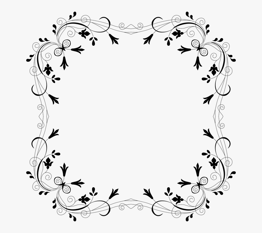 Wedding Flourish Cliparts 2, Buy Clip Art - Floral Border Black And White, Transparent Clipart