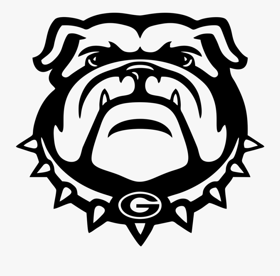 Bulldog Scary Auto Car Bumper Window Vinyl Decal Sticker - Georgia Bulldogs Logo Black And White, Transparent Clipart