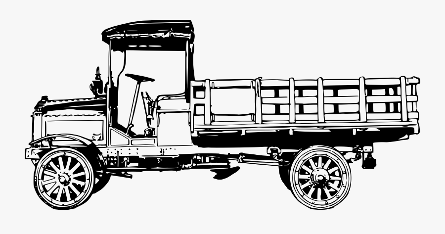 Graphic Library Stock Big Image Png - Free Vintage Illustration Truck, Transparent Clipart