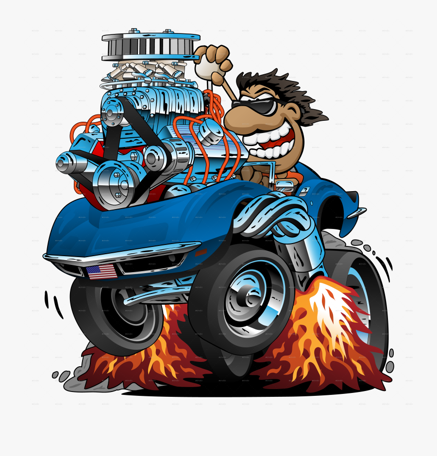 Hot Rod Driver Cartoon, Transparent Clipart
