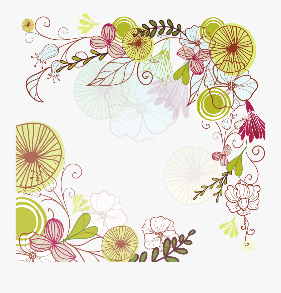 Floral Border Frame Big - Border And Frame Png, Transparent Clipart