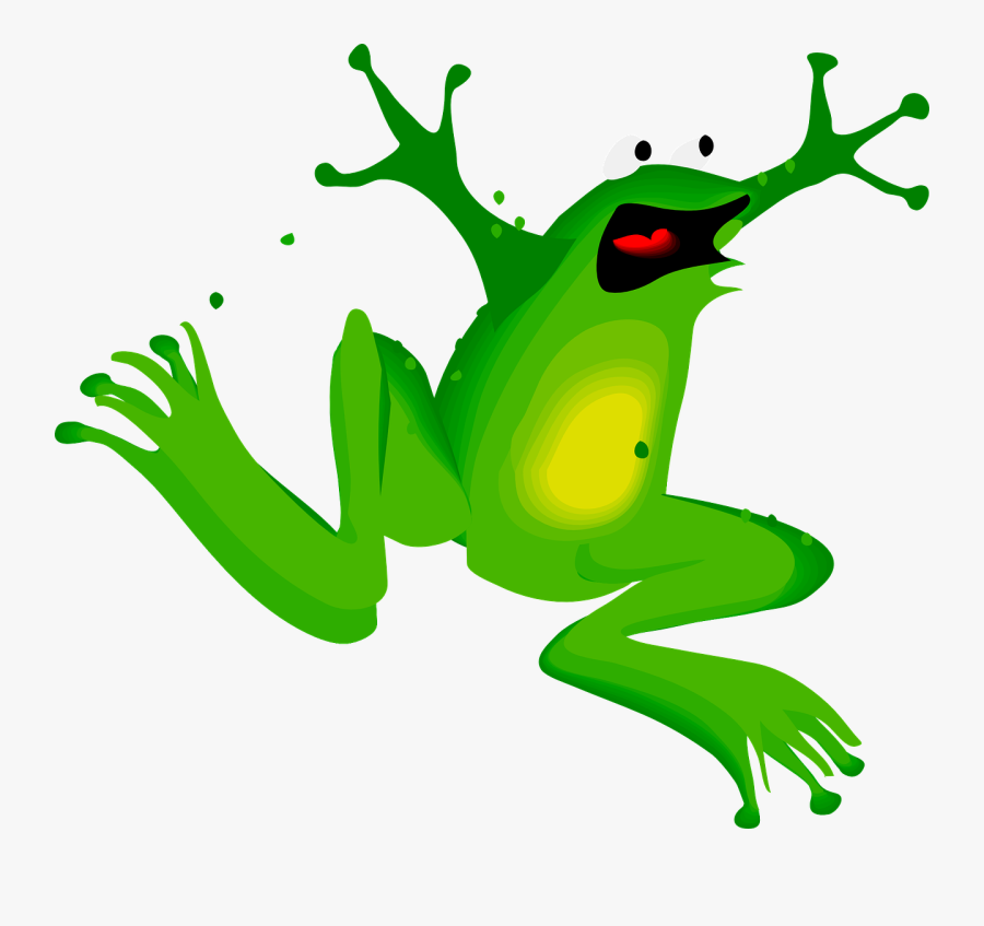 Jumping Frog Cartoon, Transparent Clipart