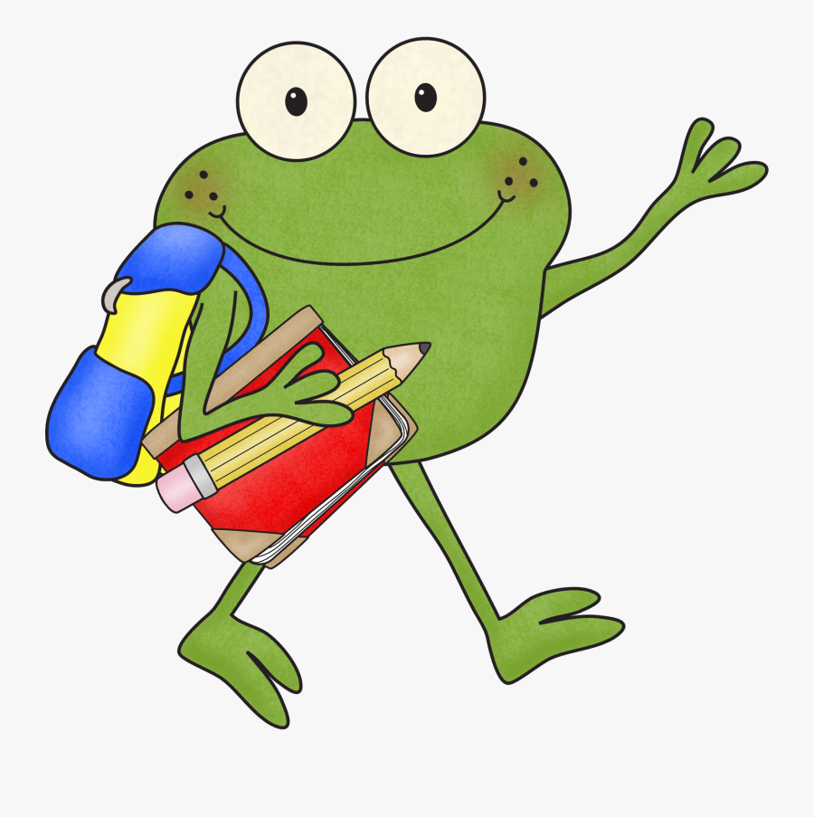 Free School Frog Borders Clipart - Back To School Frog, Transparent Clipart