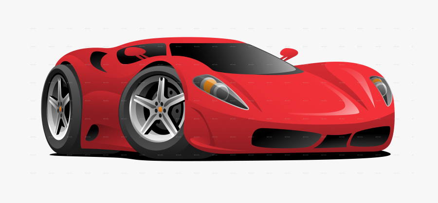 Red Hot European Style Sports By Jeffhobrath - Cartoon Red Sports Car, Transparent Clipart