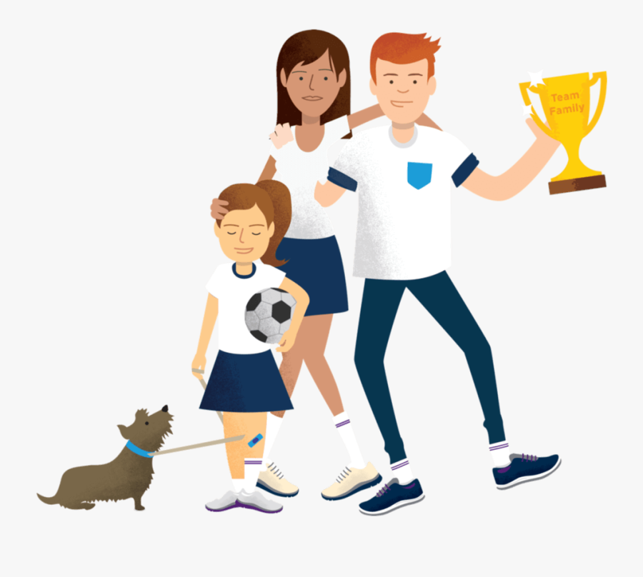 Family Play Sport Together Cartoon Png - Family Playing Cartoon Png, Transparent Clipart