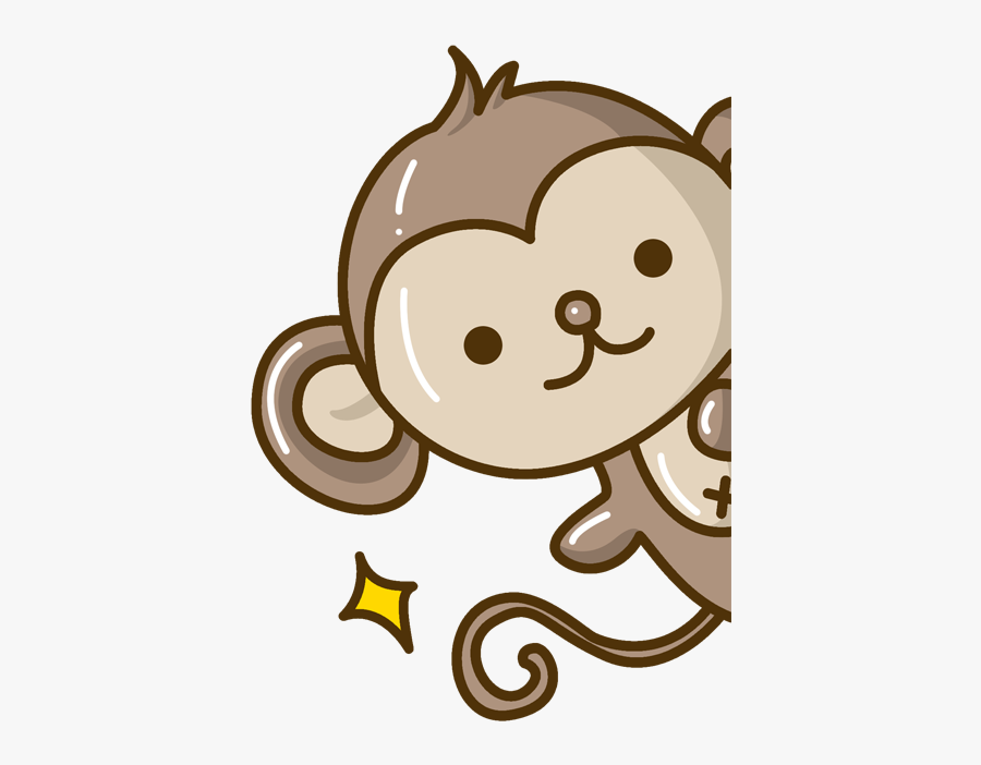 Moe Cartoon Cuteness Illustration - Cute Cartoon Baby Monkey Kawaii, Transparent Clipart