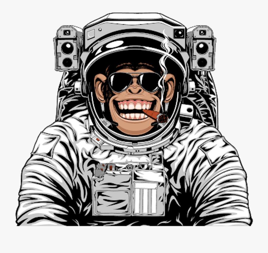 #ftestickers #cute #monkey #astronaut #space - Astronaut Monkey Png, Transparent Clipart