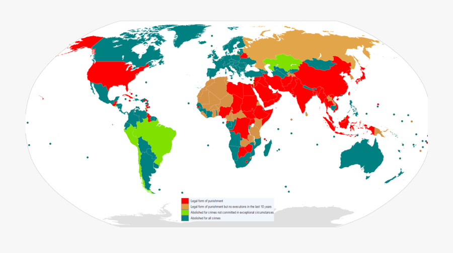 Weltkarte Der Todesstrafe - Worst Forms Of Child Labour Convention, Transparent Clipart