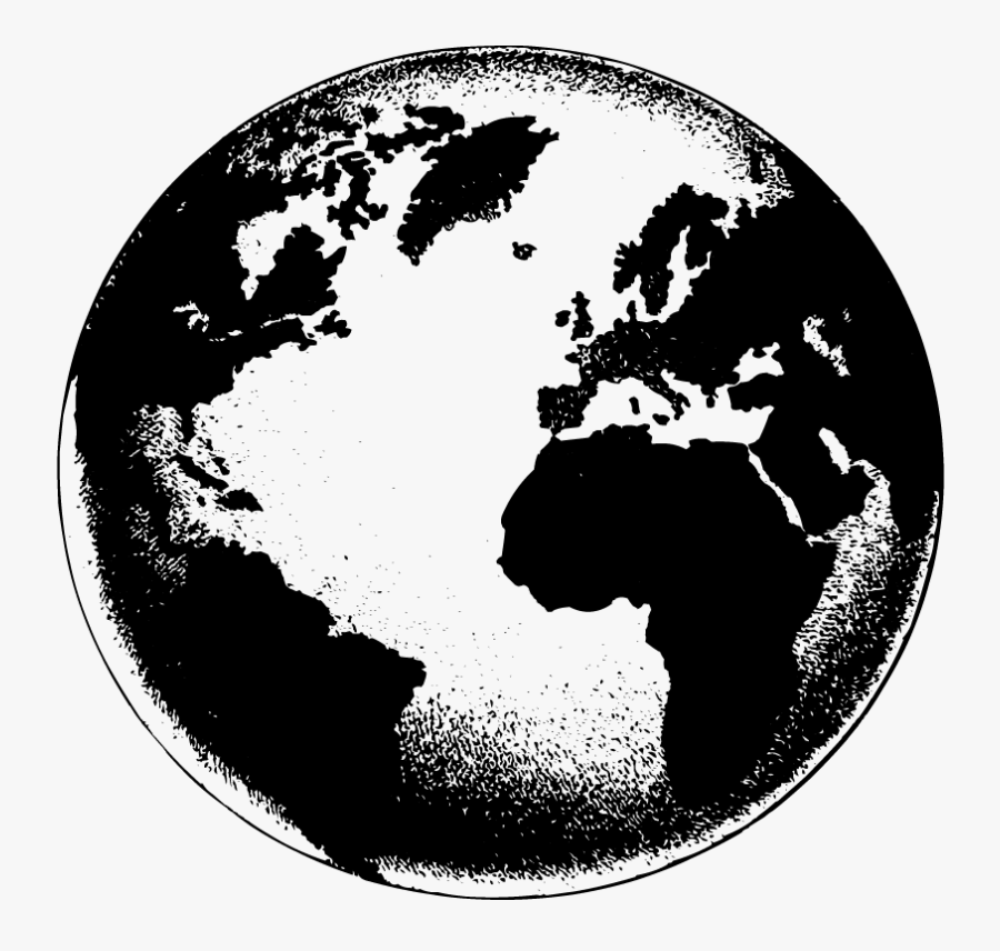 World Map United States - World In Hands Black And White, Transparent Clipart